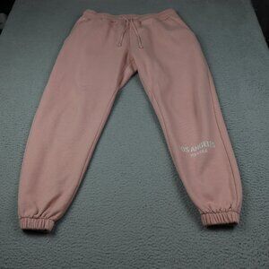 YoungLa Sweatpants Womens Large Pink Drawstring Athletic Comfort College